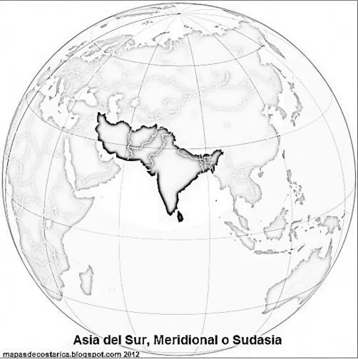 MAPAS DEL MUNDO: ASIA DEL SUR, MERIDIONAL O SUDASIA