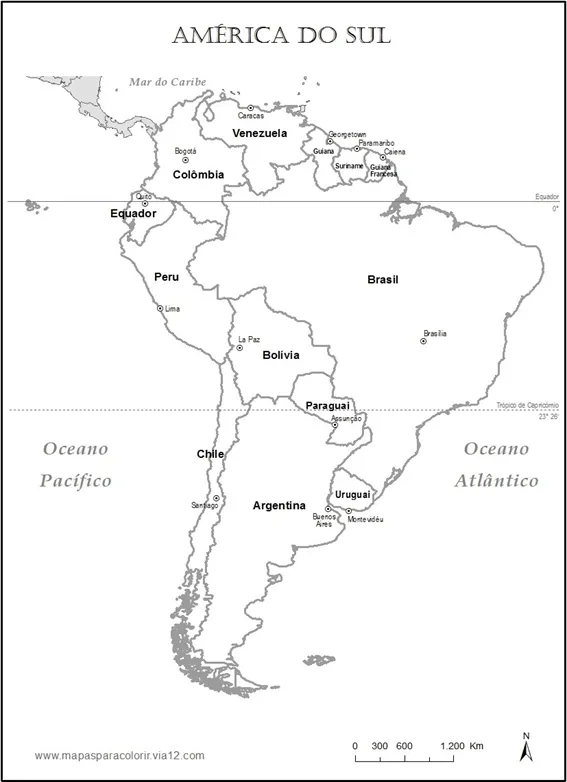 Mapas do continente americano para imprimir - Imagui