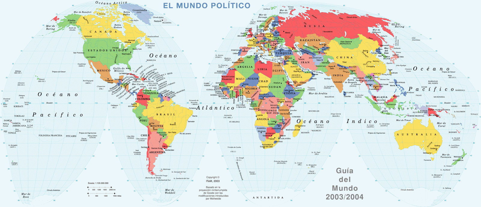 Mapas Escudos Banderas: Planisferio Mapa Mudo Físico y Político