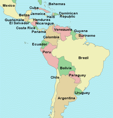 Mapas de latinoamérica y el Caribe - Imagui