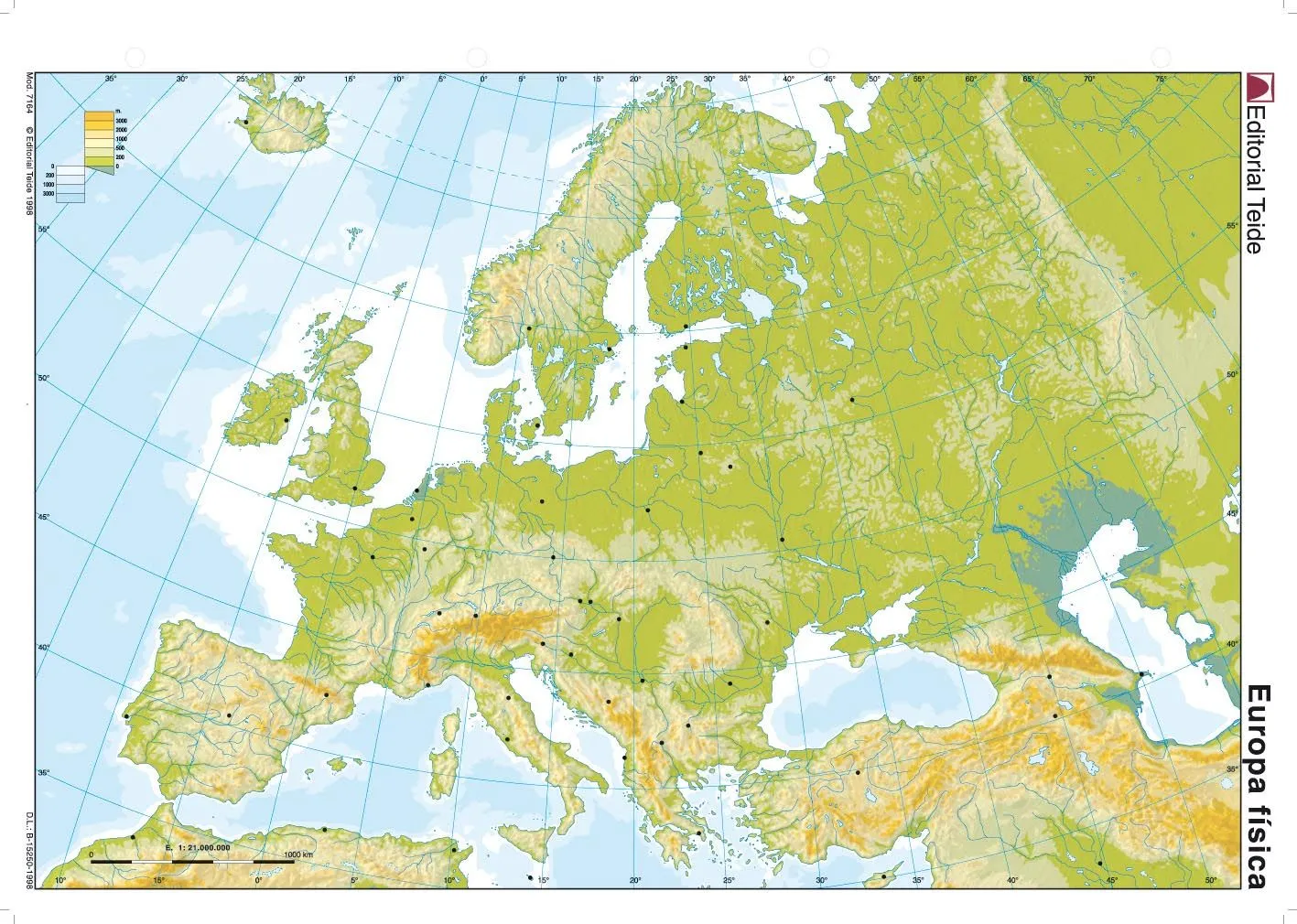 Todos los mapas!: Mapa físico Europa