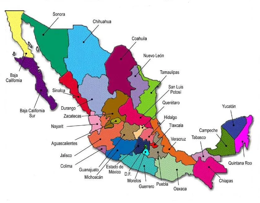 Mapas: Mapa de México con División Política