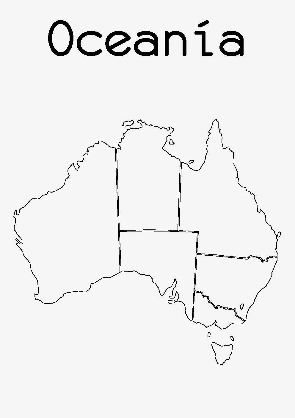 Mapas Mudos de los Continentes para Imprimir | Todosobresaliente.com