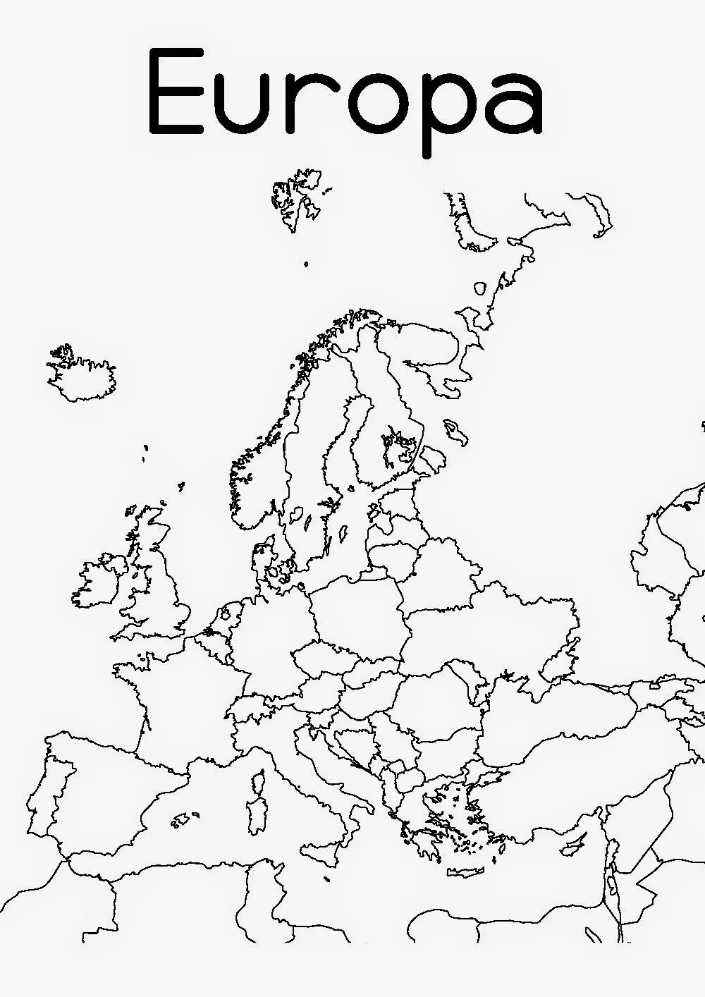 Mapas Mudos de los Continentes para Imprimir | Todosobresaliente.com