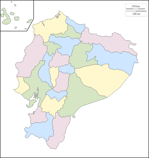 MAPAS MUDOS GRATIS: MAPA MUDO DE ECUADOR CON DIVISIÓN POLÍTICA