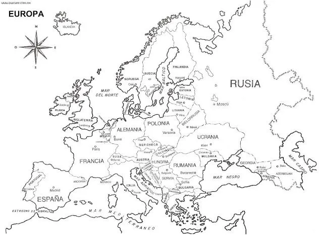 Dibujos para colorear del continente europeo - Imagui