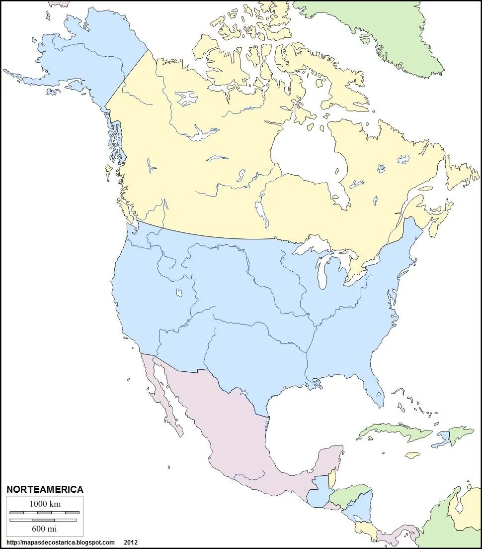 MAPAS DEL MUNDO: NORTEAMERICA, Subcontinente de America