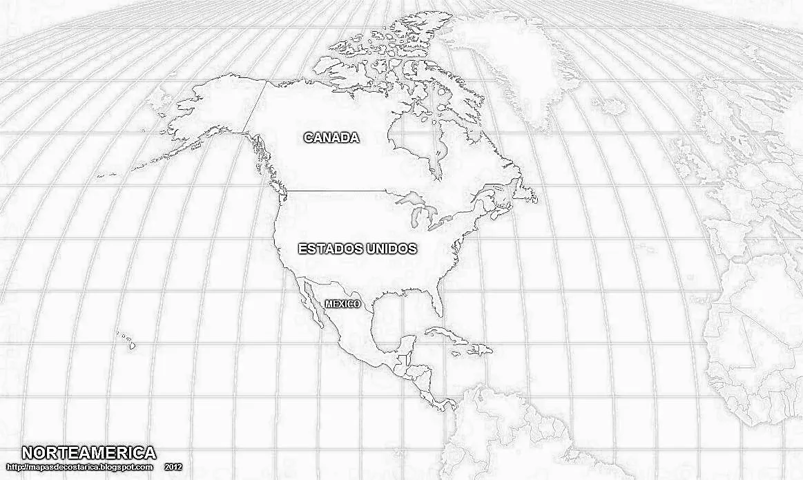 MAPAS DEL MUNDO: NORTEAMERICA, Subcontinente de America