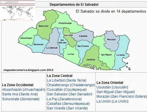 MAPAS DEL MUNDO: EL SALVADOR, America