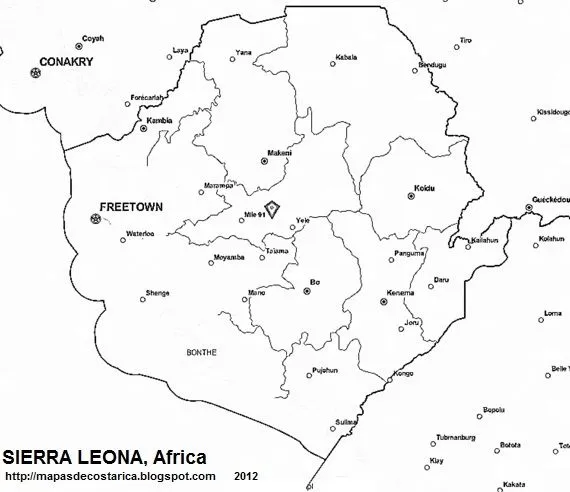 MAPAS DEL MUNDO: SIERRA LEONA, Africa