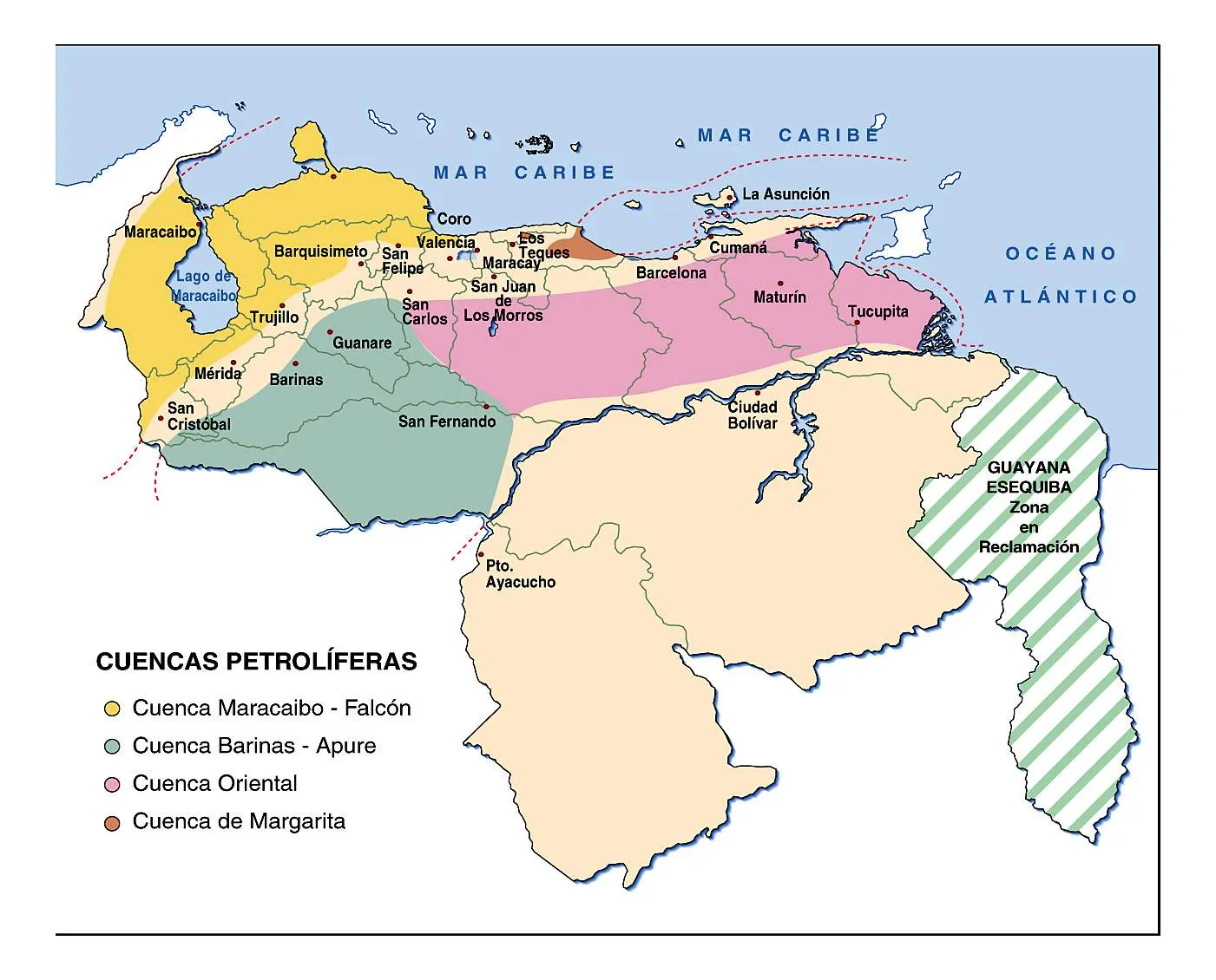 Mapas de Venezuela: Mapa de Venezuela cuencas petrolíferas