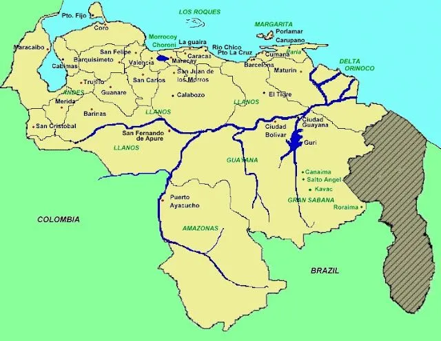 Mapas de Venezuela: Mapa de venezuela y sus limites