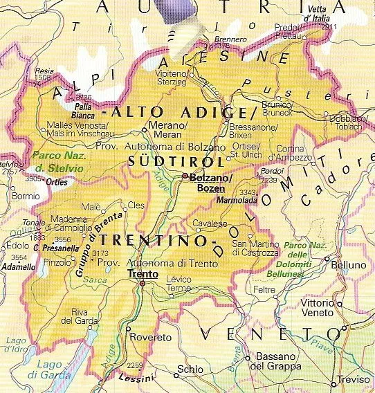 Mappa Della Toscana Mappa Del Trentino Alto Adige Mappa Dell ...