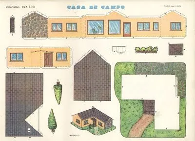 MAQUETA CASA DE CAMPO PARA CONSTRUIR : RECORTABLES PARA NIÑOS