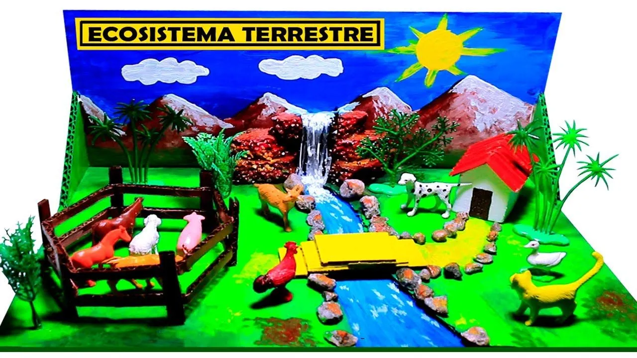 MAQUETA de ECOSISTEMA TERRESTRE paso a paso - YouTube