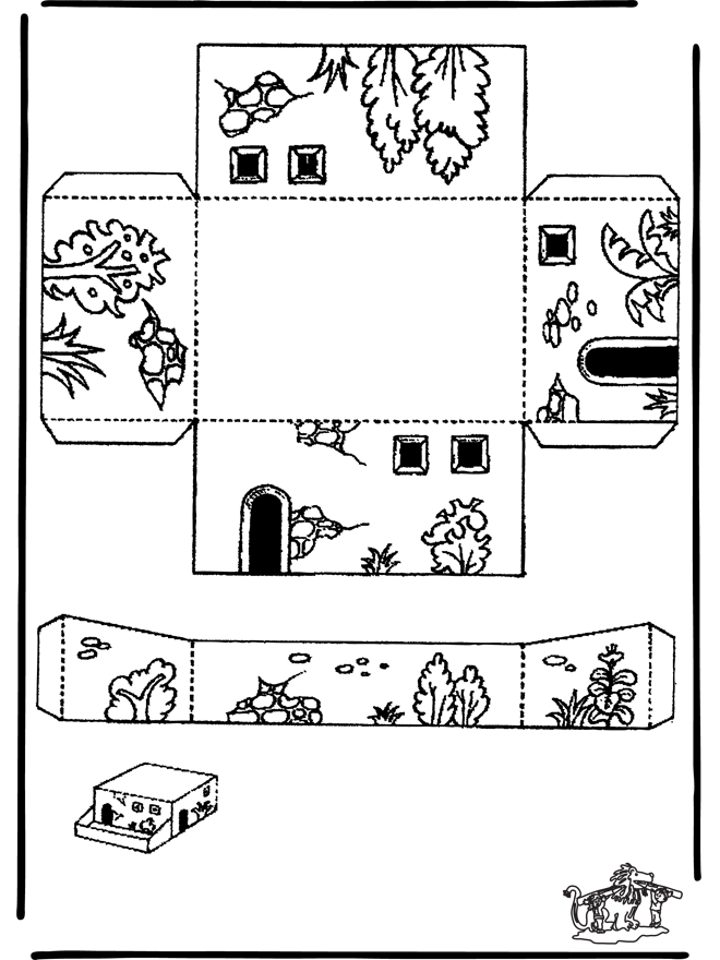 Dibujos de la Biblia / Manualidades / Maqueta de establo de ovejas