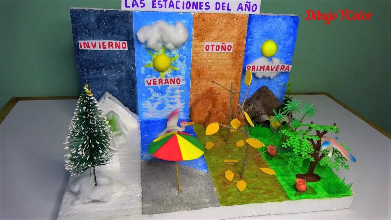 Como hacer MAQUETA de las ESTACIONES del AÑO / mockup of the seasons of the  years - YouTube