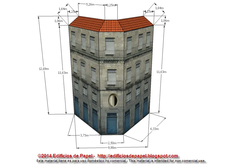 Maqueta de Papel 1487: Edificio Espada, serie Ourense - Espada ...