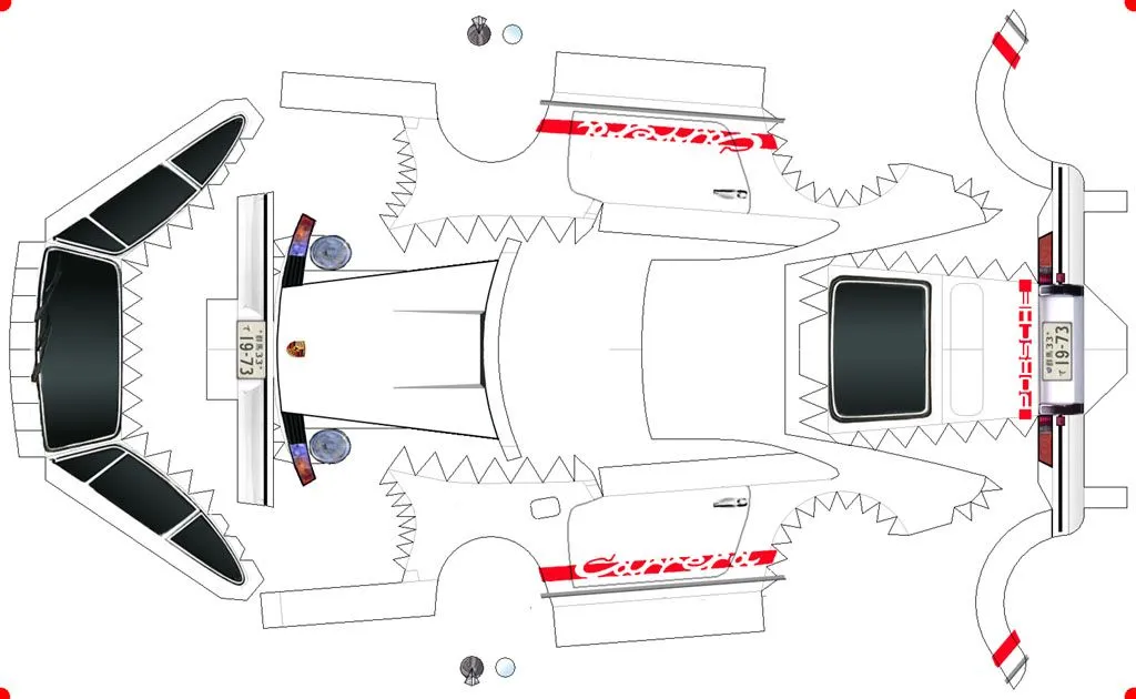 MAQUETA RECORTABLE PORSCHE CARRERA – MODELISMO PAPEL PORSCHE