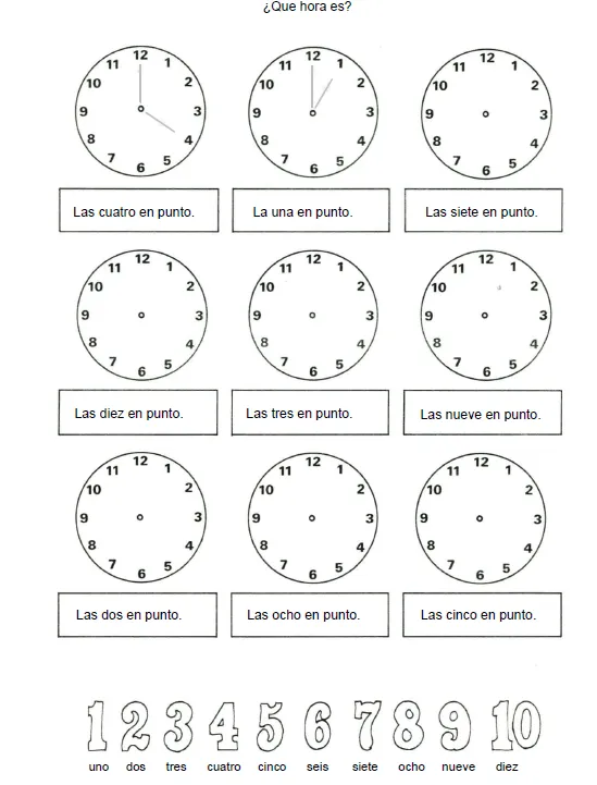 Relojes para colorear con manecillas - Imagui