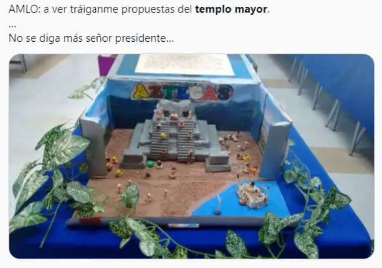 Maqueta del Templo Mayor en el Zócalo desata MEMES, no dejarás de reír | El Heraldo de México