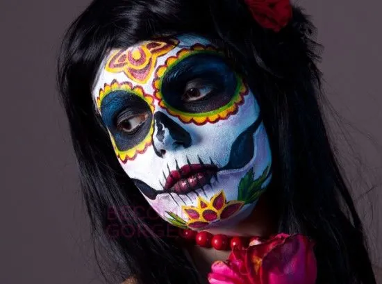 Maquillaje de calavera mexicana para Halloween 2013 | Cien por ...