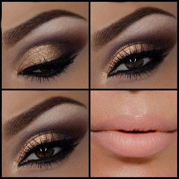 Maquillaje dorado con cafe | Maquillaje | Pinterest