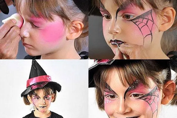 Maquillajes de Halloween: bruja, esqueleto y calabaza