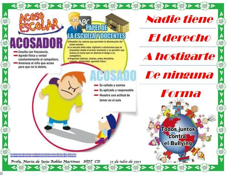 MAR Y SAL! COMPARTIENDO CONTIGO: Carteles sobre el Bullying