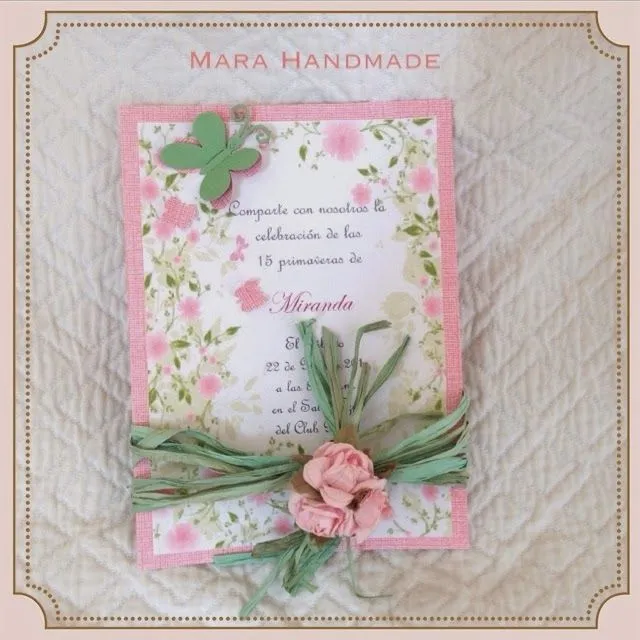 Mara Handmade : Invitación Primaveral Shabby Chic