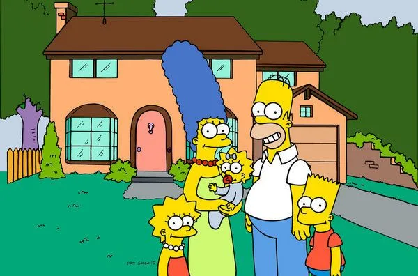 La imagen muestra a la familia 'The Simpsons' de dibujos animados ...