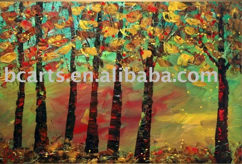 Maravilloso árboles de otoño pintura del arte-Pintura y Caligrafía ...