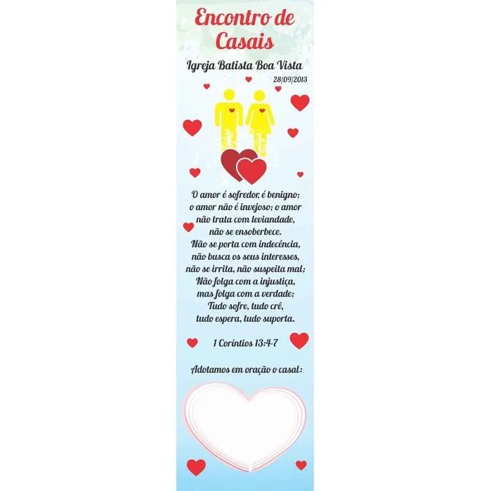 Marcador De Bíblia Para Encontro De Casais 18x5cm ( 50 Unidades) | Shopee Brasil