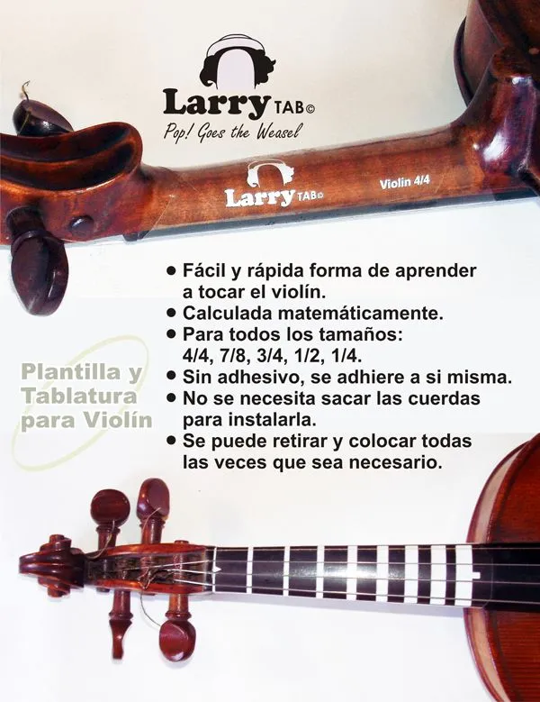 Marcador Posicion Dedos Para Violin 4-4 Tablatura Larry Tab