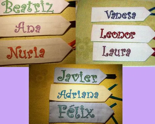 marcapáginas : Labores en Punto de Cruz