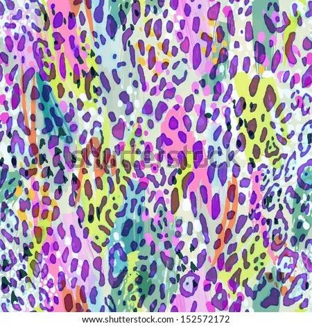 Painted Neon Animal Print ~ Seamless Background Imagen de archivo ...