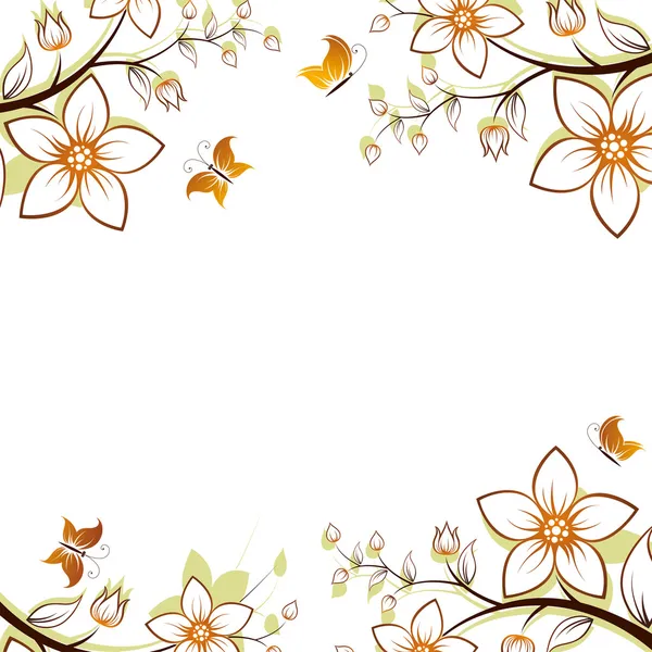 marco de árbol de flor — Vector stock