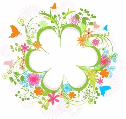 Marco Colorido Floral-Vector Floral-vector Libre Descarga Gratuita