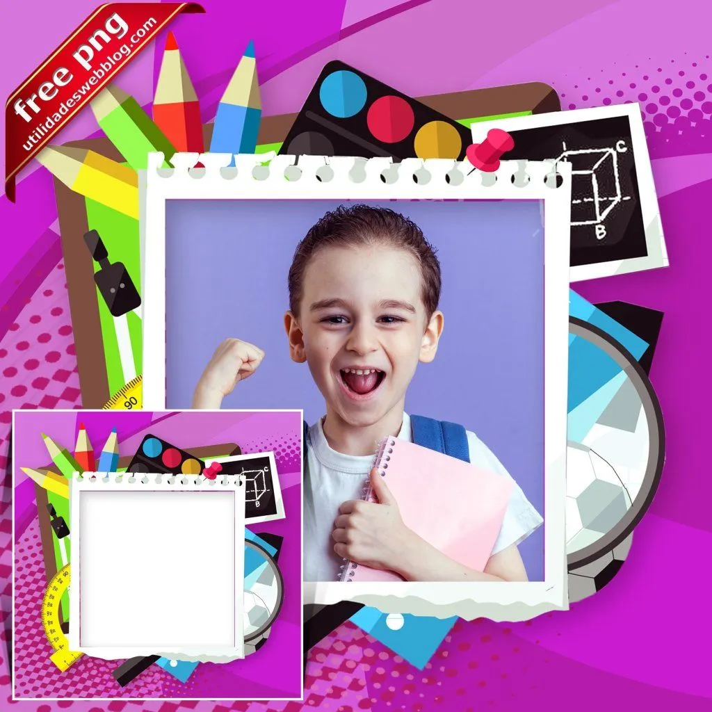 Marco para fotos escolares en color violeta | Photo Frames