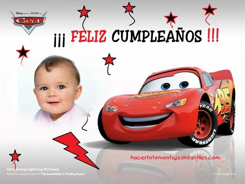 Marco de cumpleaños con Rayo McQueen | Marcos para Fotos Gratis