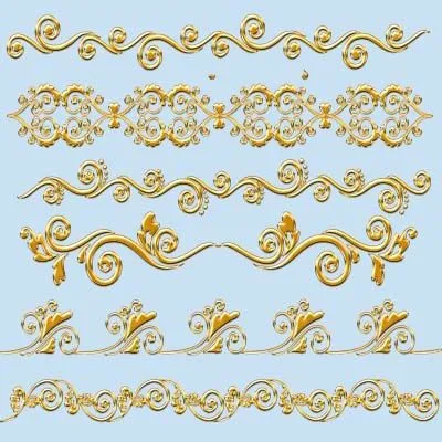 Bordes Decorativos Dorados, Variados Diseños en Png. | Marcos para ...