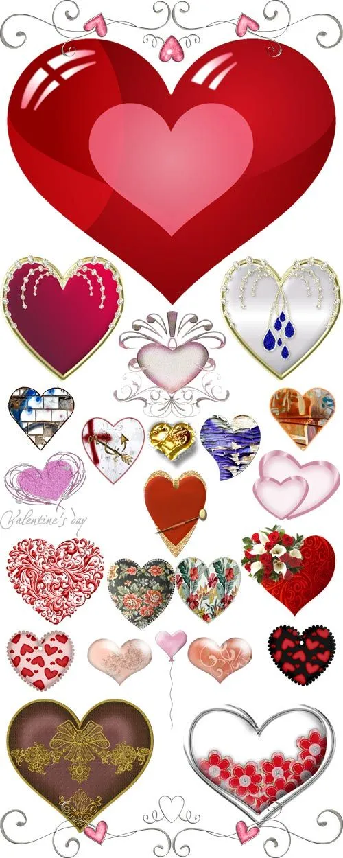 Marcos para Fotos Gratis.: Colección Cliparts de Corazones en Png.