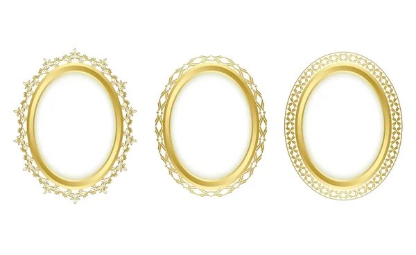 Marcos ovalados dorados - conjunto de vectores — Vector stock ...