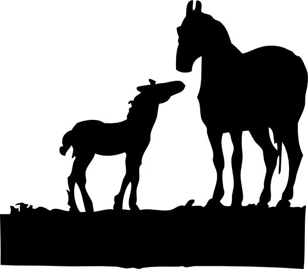 Mare And Foal clip art Vector clip art - Free vector for free download