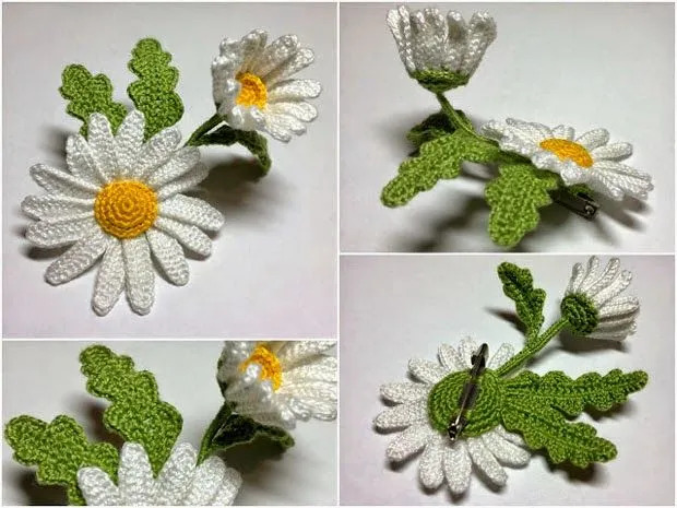 TRICO y CROCHET-madona-mía: Margaritas a crochet paso a paso en ...