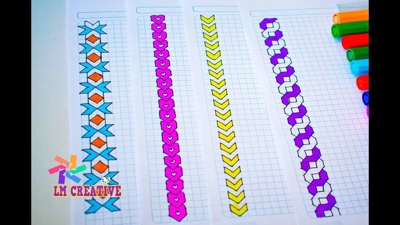 MARGENES PARA CUADERNO FACIL Y BONITOS - IDEAS DE MARGEN -margens do notebook - YouTube