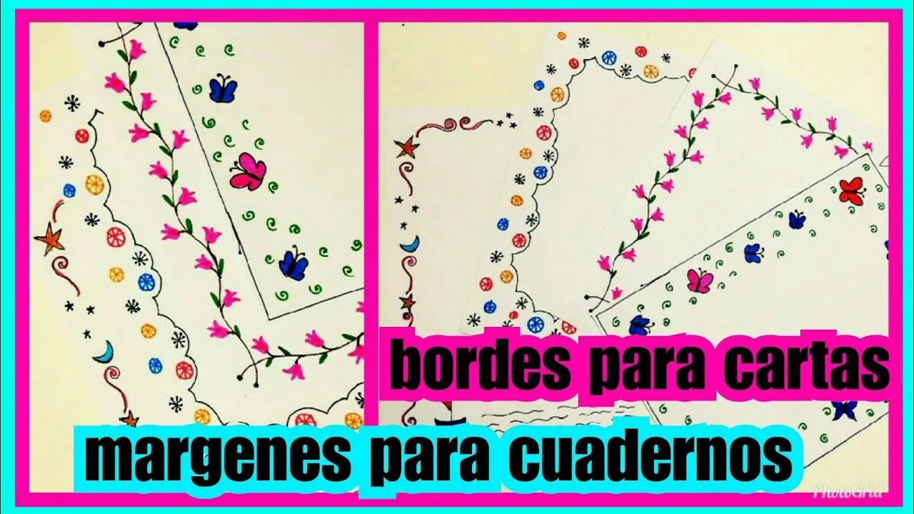 MÁRGENES para CUADERNOS | Bordes y Recuadros muy Bonitos | marcos para  cuadernos | margenes bonitos - YouTube