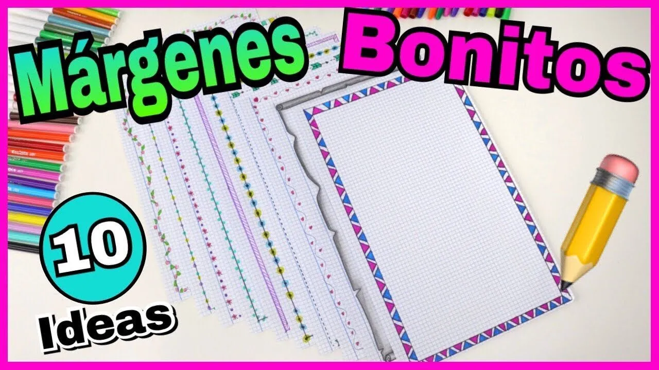 MÁRGENES para CUADERNOS | Bordes y Recuadros muy Bonitos | NatyGloss | Margenes para cuadernos, Margenes para cuadernos faciles, Margen para cuadernos