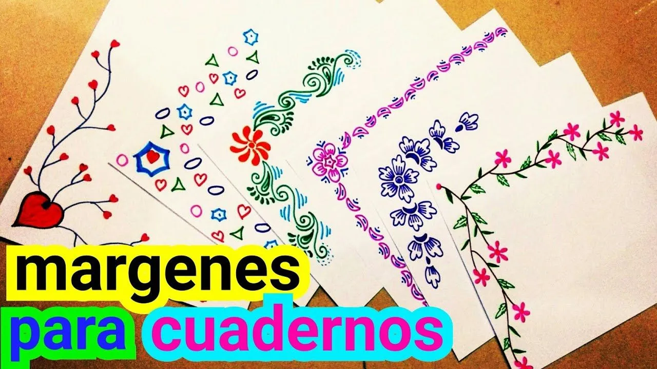 margenes para cuadernos | margenes | marcos para cuadernos | margenes bonitos | como hacer margenes - YouTube