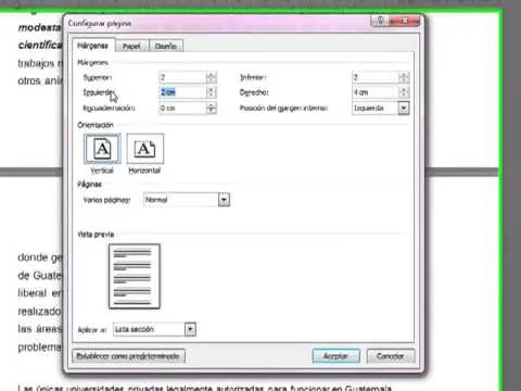 Como poner margenes diferentes en Word - YouTube